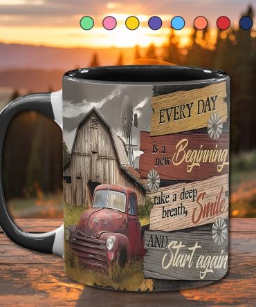 Everyday Is A New Beginning - Country Truck Accent Mug