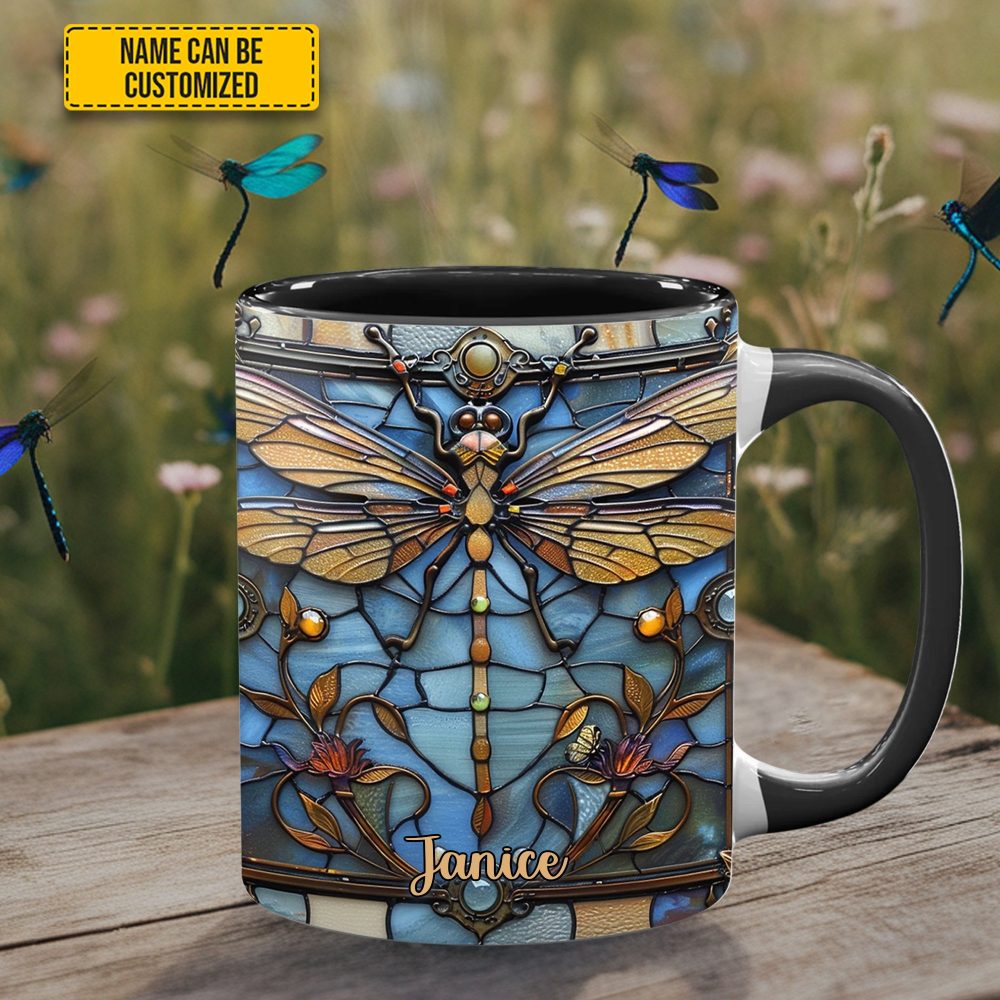 Love Dragonfly - Personalized Dragonfly Accent Mug - Image 12