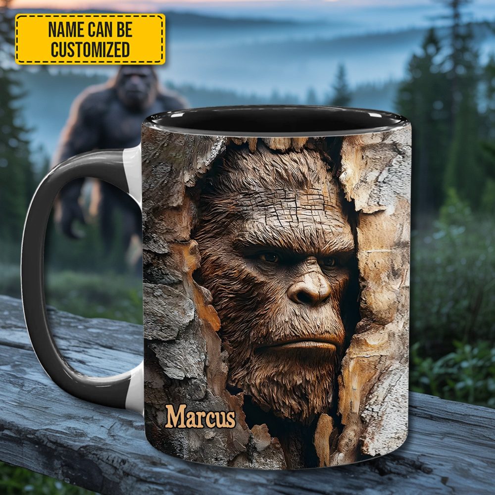 The Hider – Personalized Bigfoot Accent Mug - Image 3