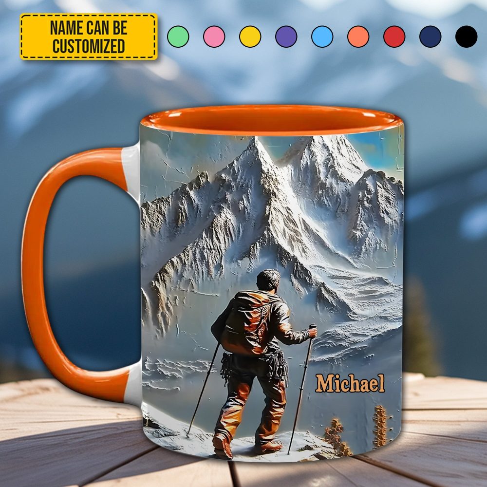 King Of The Climb – Personalized Accent Mug - Image 4
