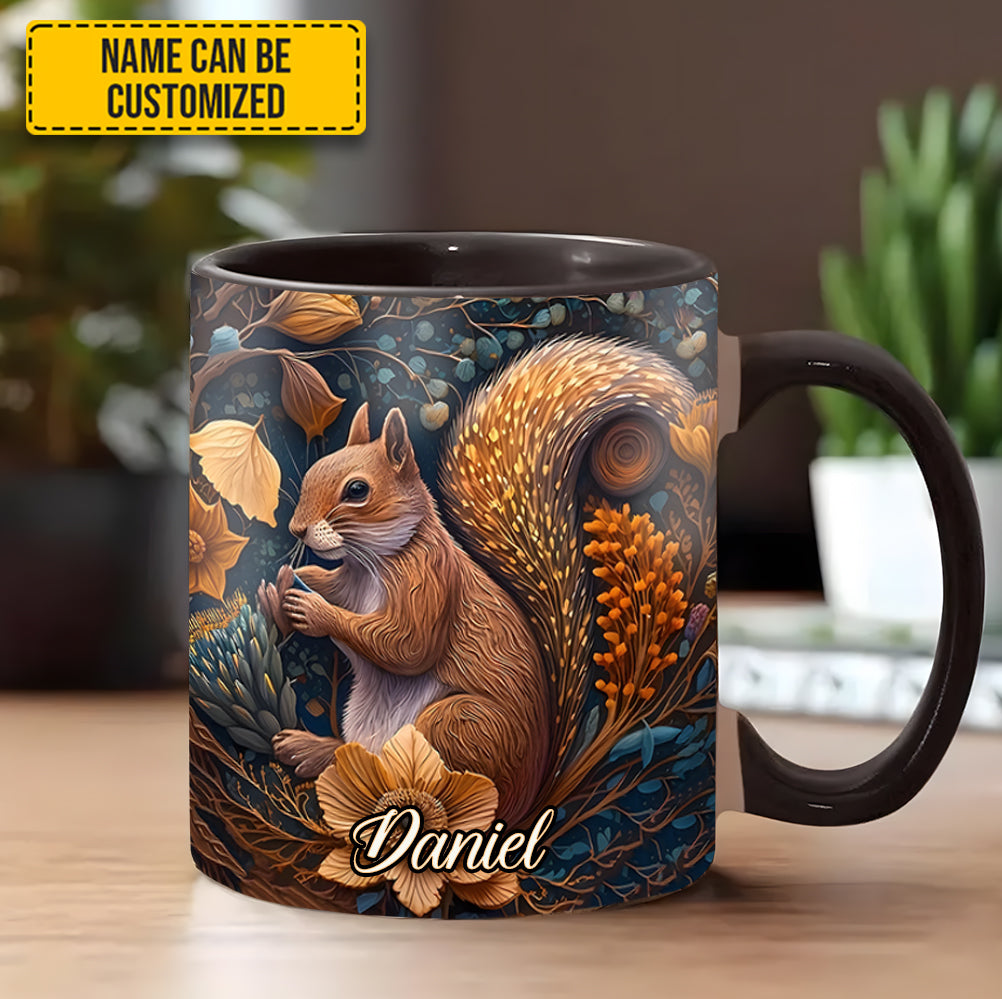 Autumn Squirrel – Personalized Squirrel Accent Mug - Image 2
