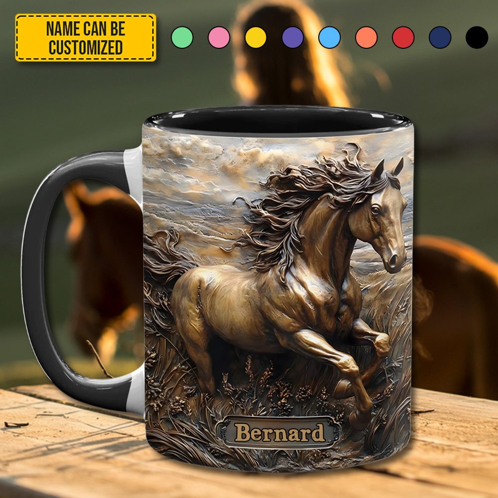 Rustic Horse - Personalized Horse Accent Mug - Image 3
