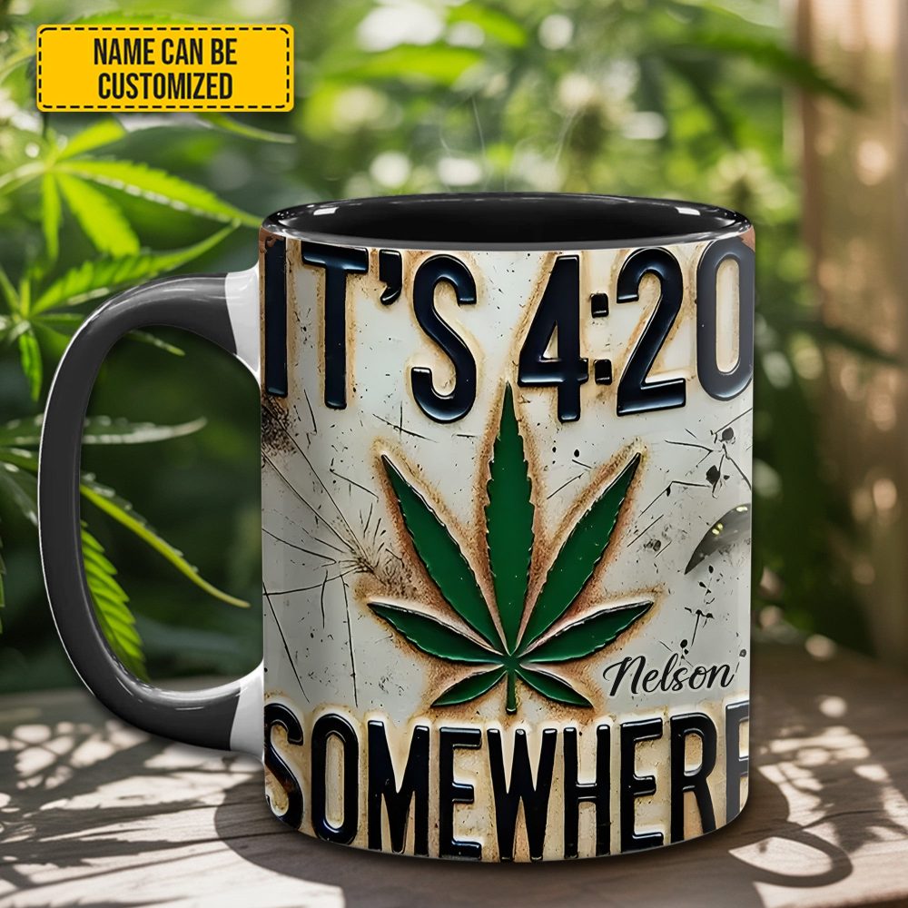 It'S 4:20 Somewhere - Personalized Weed Accent Mug - Image 3