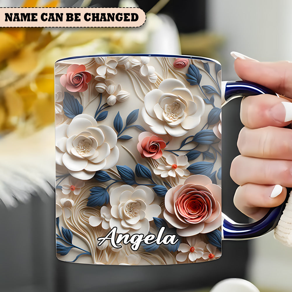 Beautiful Flowers - Personalized Accent Mug - Image 5