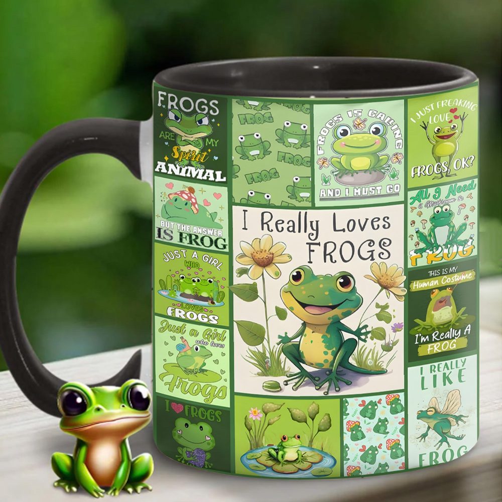 I Really Love Frogs - Cute Frog Accent Mug - Image 14