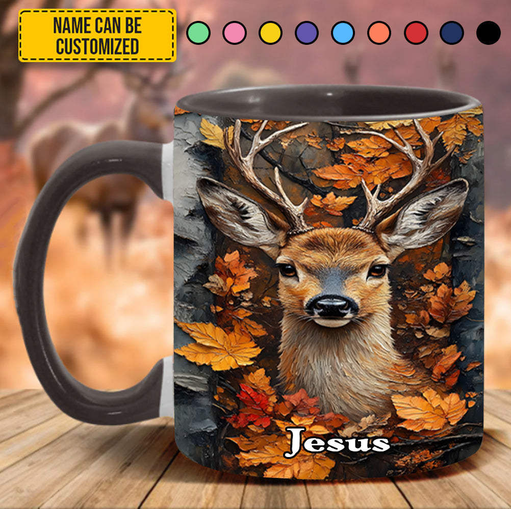 Autumn Stag – Personalized Deer Accent Mug - Image 7