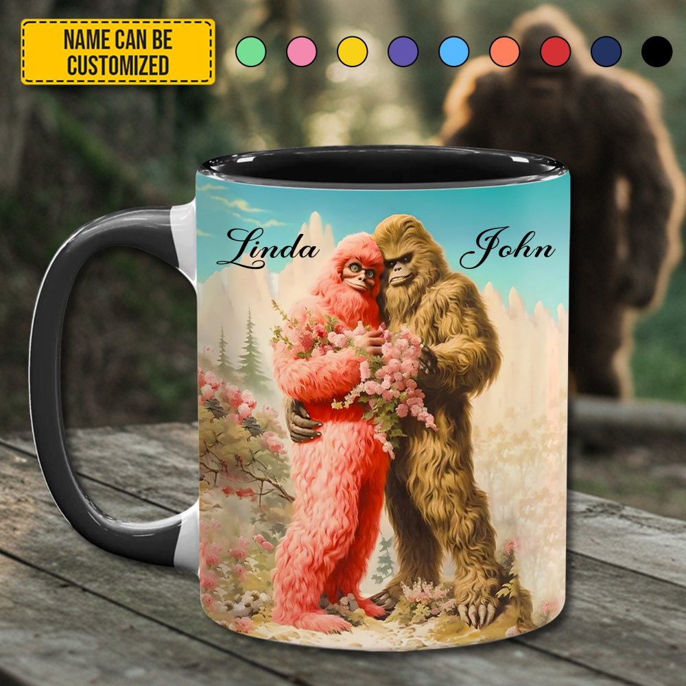 Bigfoot Lovers Anniversary – Personalized Bigfoot Accent Mug - Image 3
