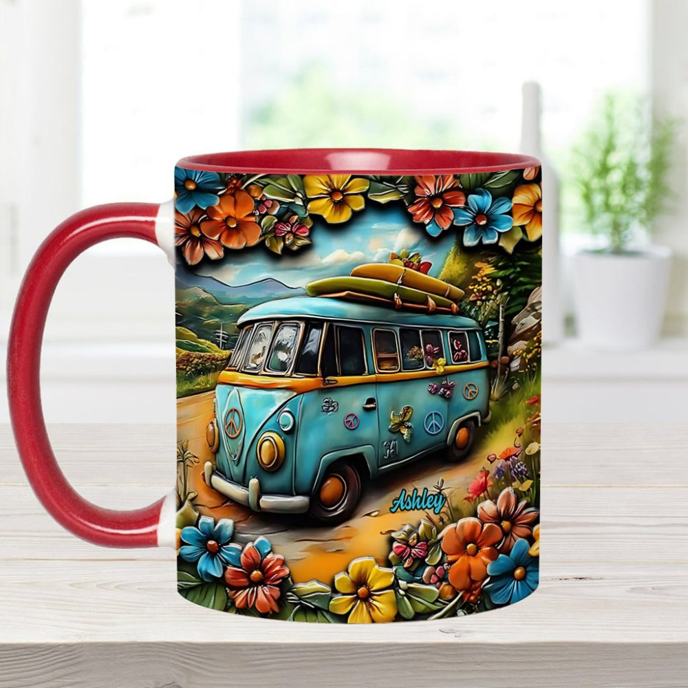 Hippie Van - Personalized Hippie Accent Mug - Image 13