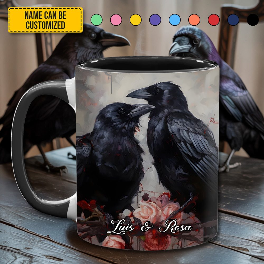 Raven Love – Personalized Couple Accent Mug - Image 4