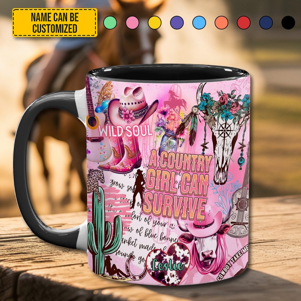 Country Girl - Personalized Accent Mug - Image 2