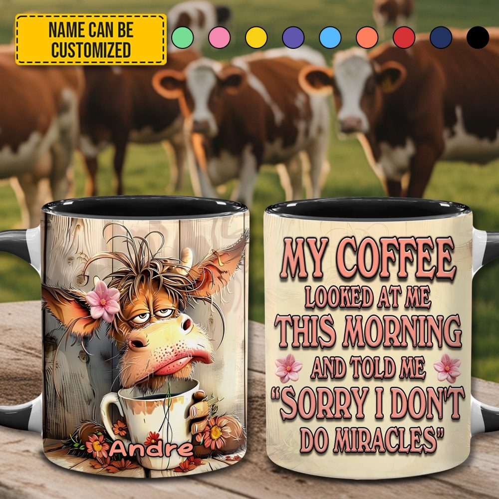 Cow Funny Accent Mug - Personalized Accent Mug - Image 4