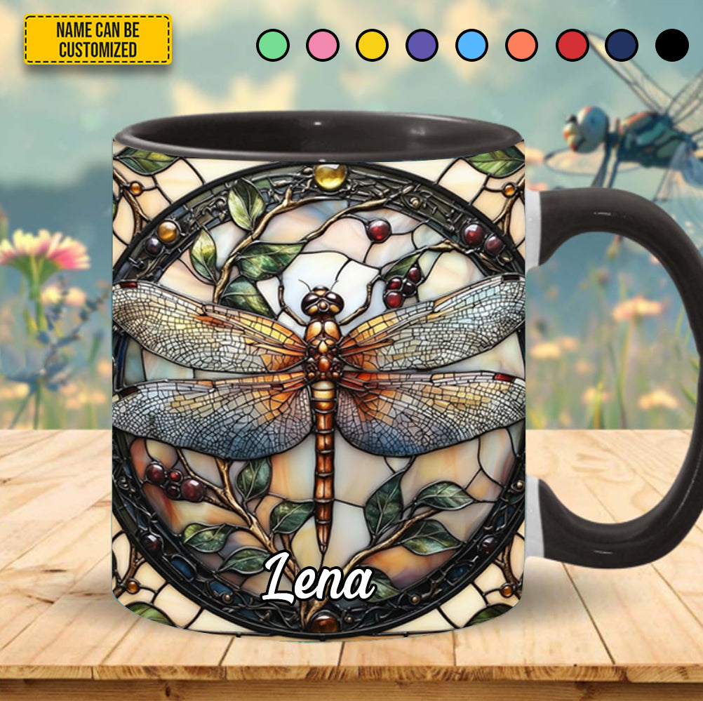 Dragonflies Lover - Personalized Dragonflies Accent Mug - Image 2
