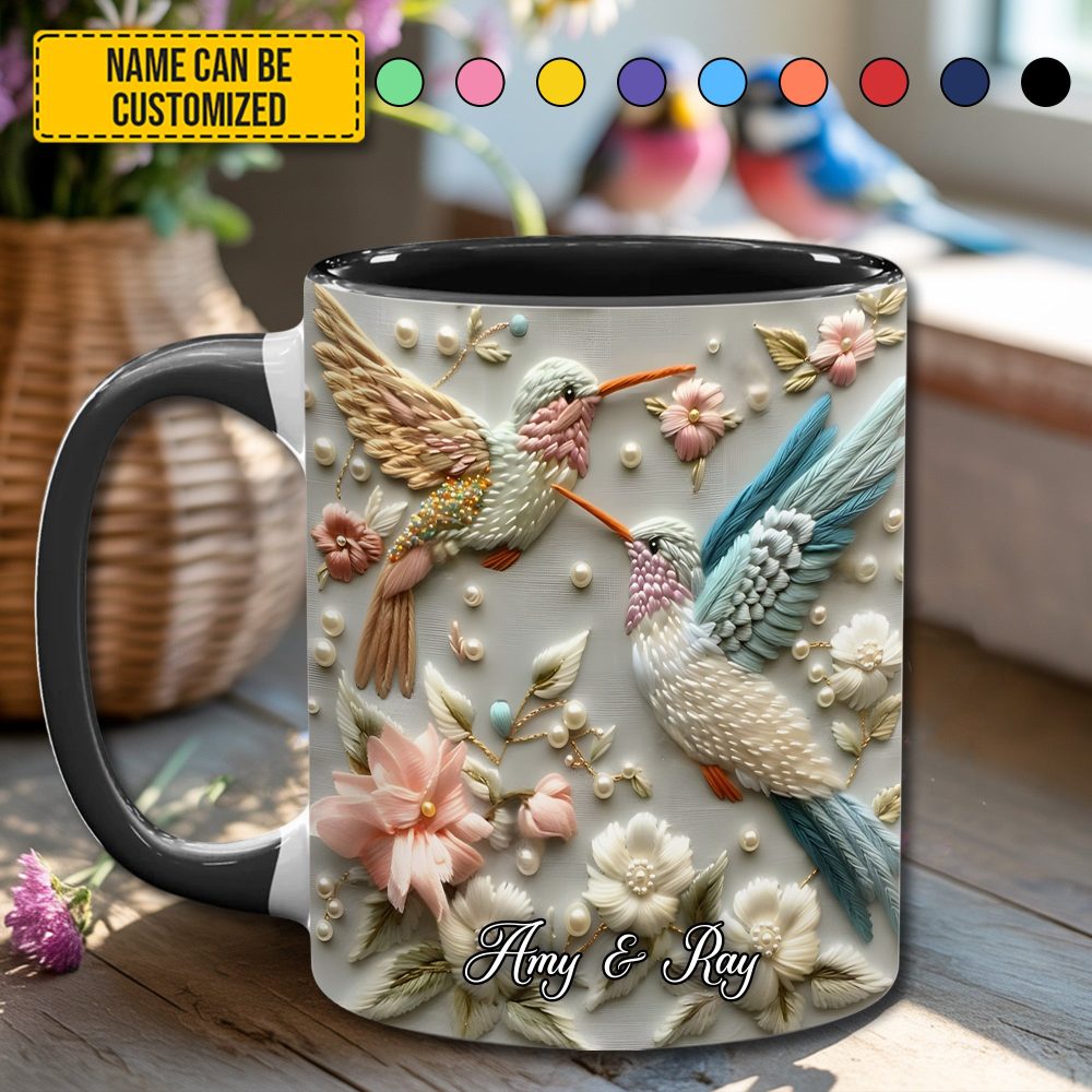 Couple Hummingbird - Personalized Accent Mug - Image 4