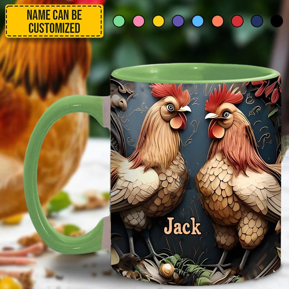 Chicken Accent Mug - Personalized Accent Mug - Image 4