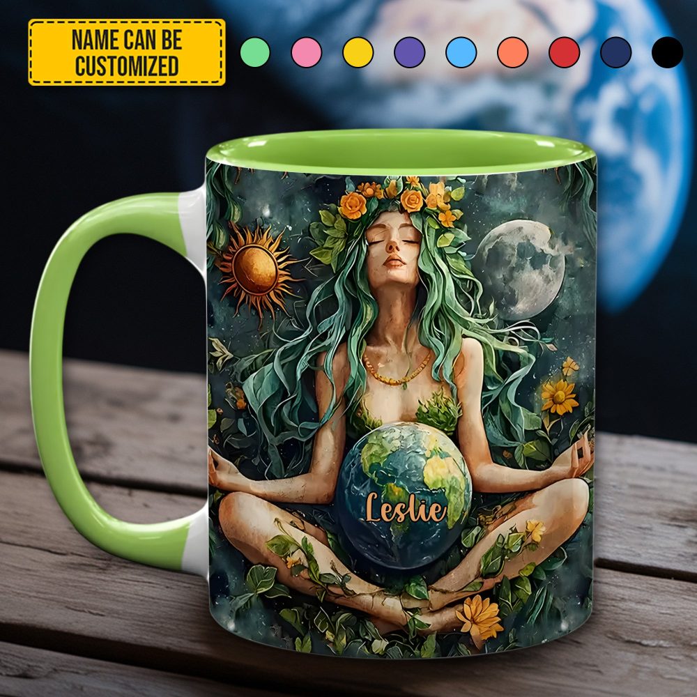 Personalized Mother Earth Goddess Accent Mug - Image 2