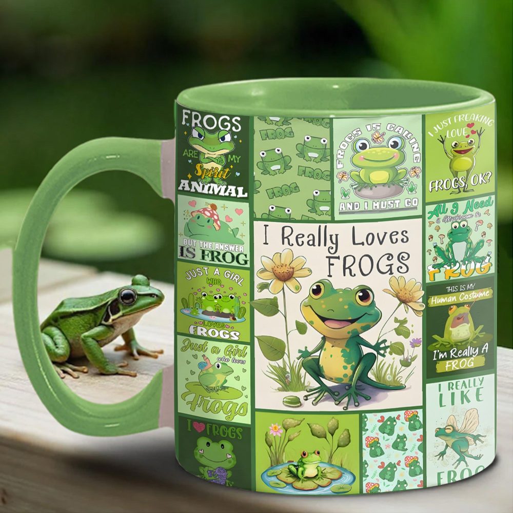 I Really Love Frogs - Cute Frog Accent Mug - Image 12