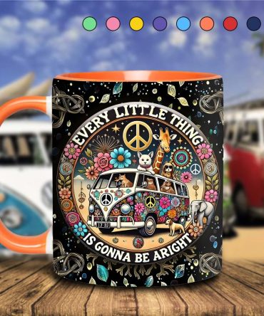 Every Little Thing Is Gonna Be Alright - Personalized Hippie Accent Mug