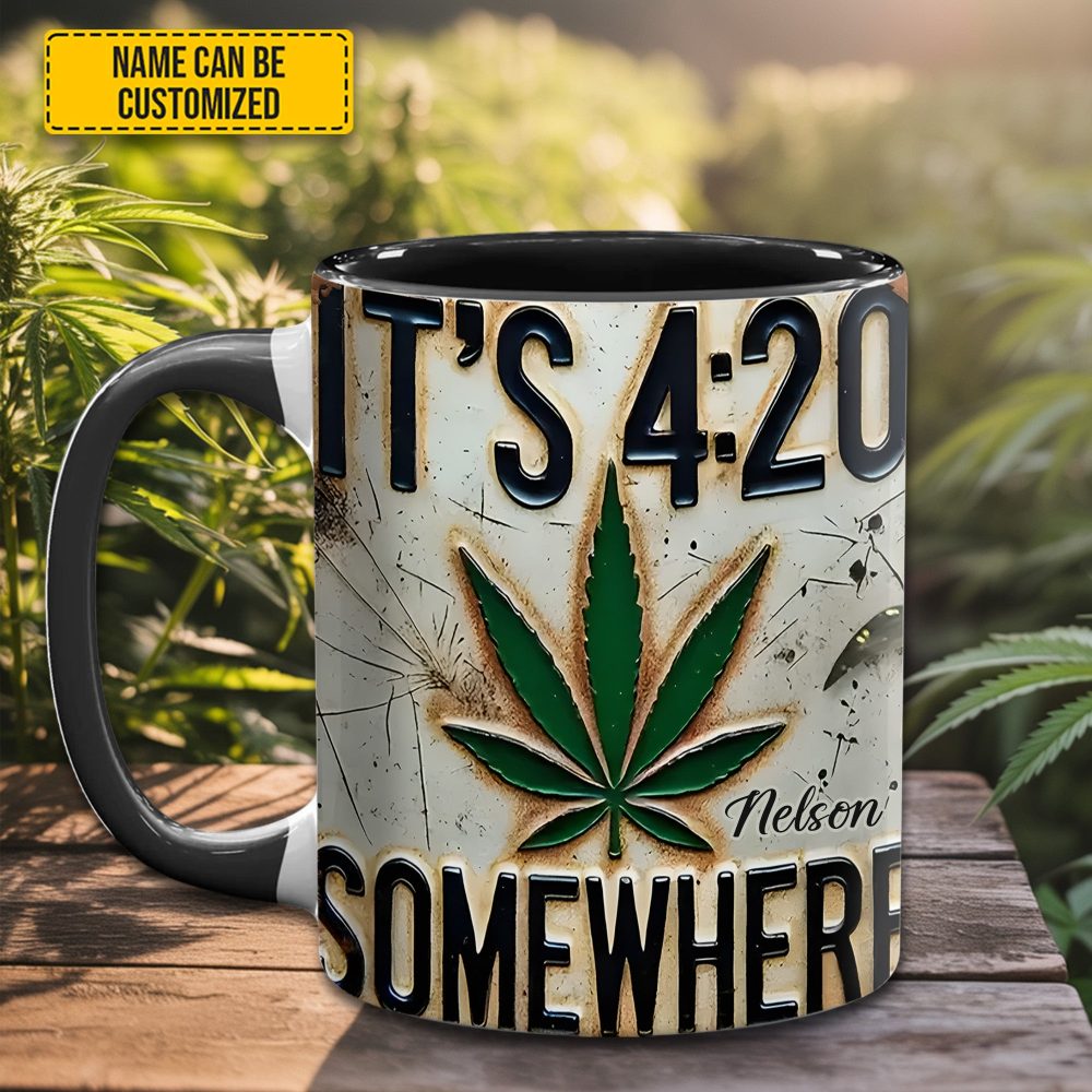 It'S 4:20 Somewhere - Personalized Weed Accent Mug - Image 2