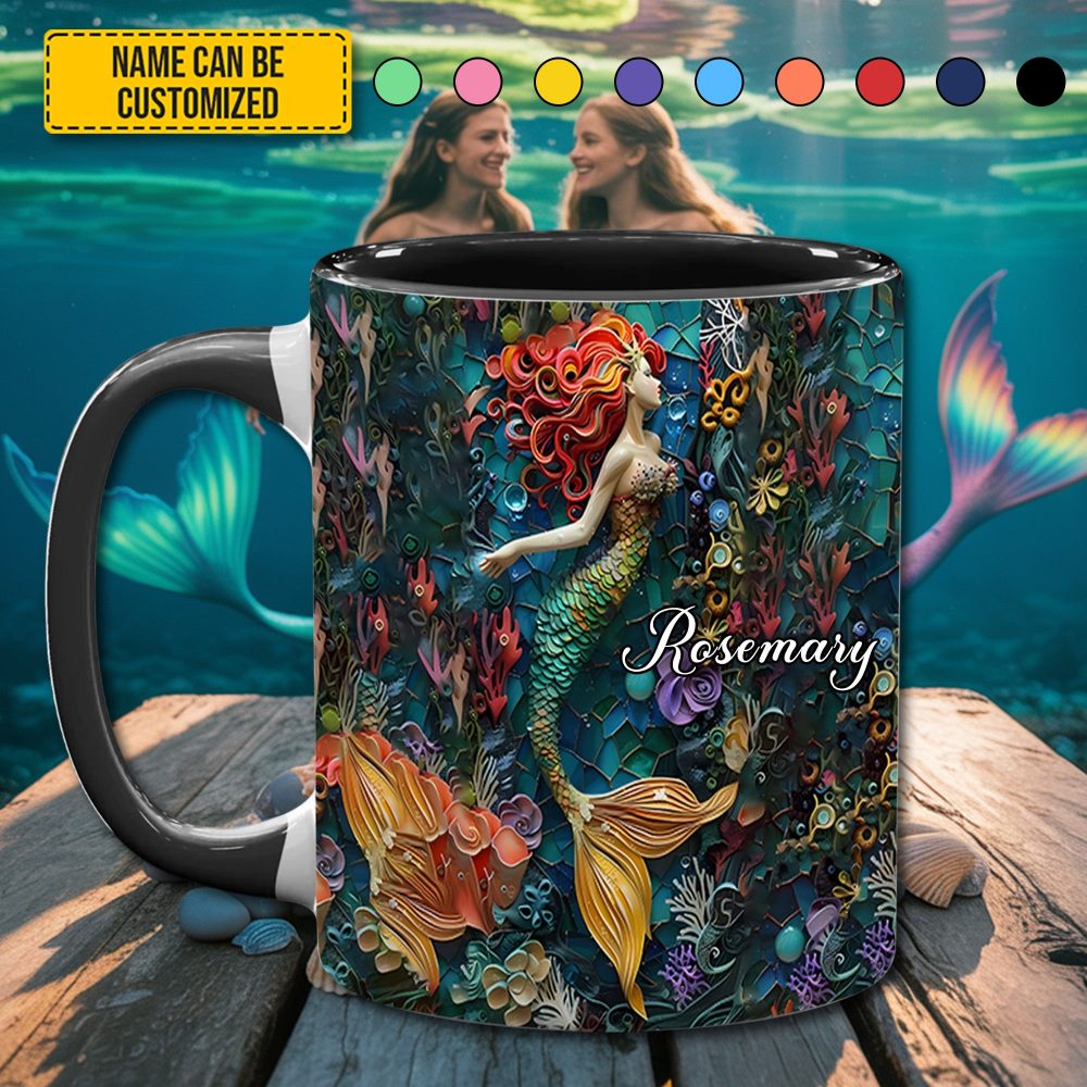Ocean Mermaid - Personalized Accent Mug - Image 4