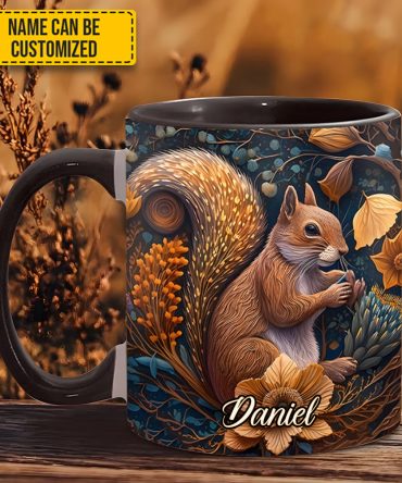 Autumn Squirrel – Personalized Squirrel Accent Mug