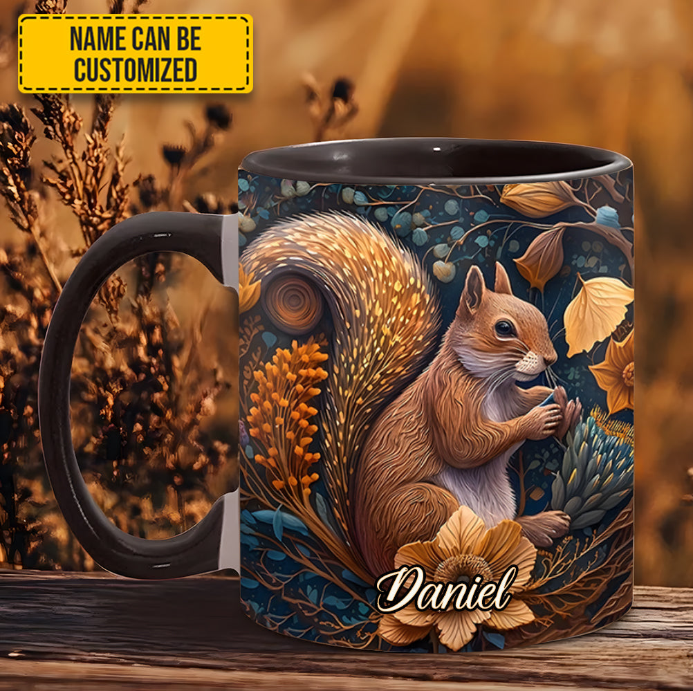 Autumn Squirrel – Personalized Squirrel Accent Mug