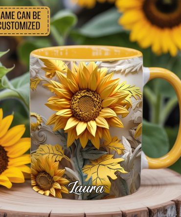 Beautiful Sunflower - Personalized Sunflower Accent Mug