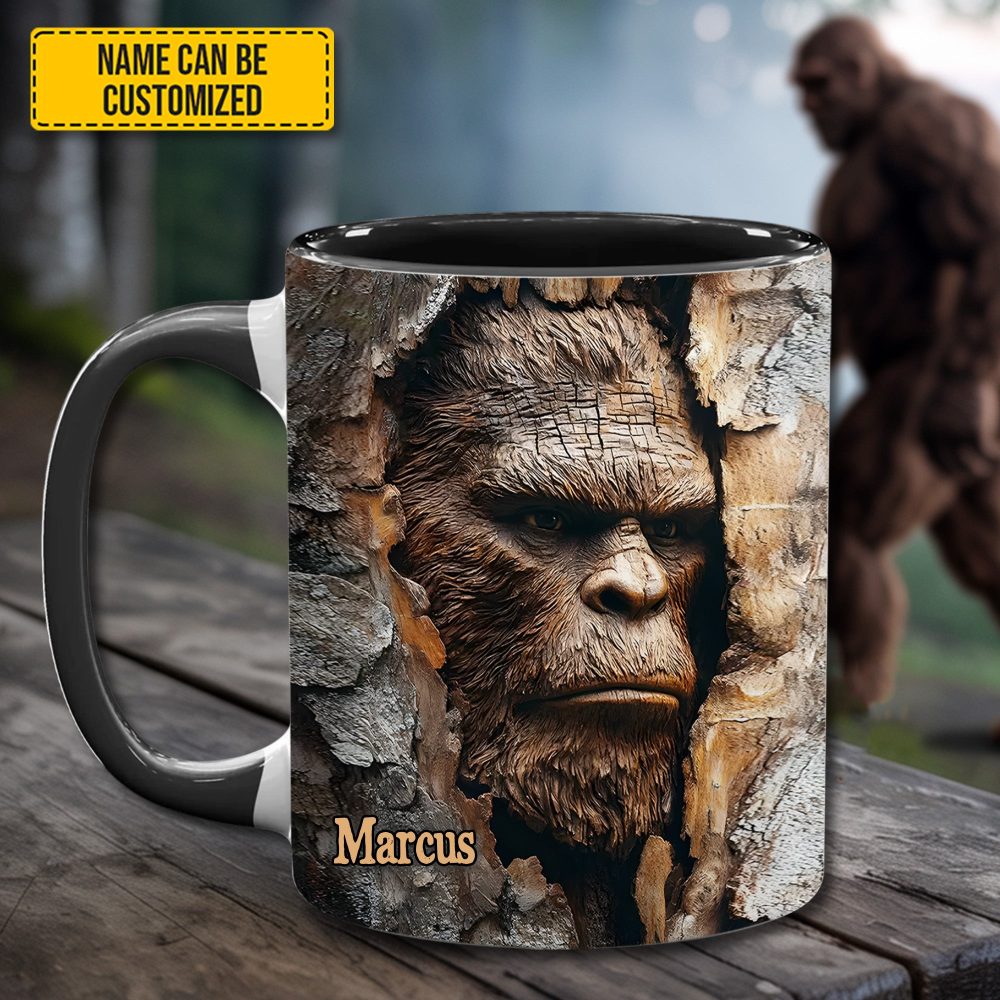 The Hider – Personalized Bigfoot Accent Mug - Image 4