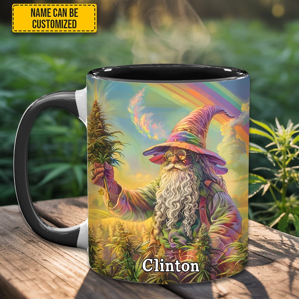 Personalized Whimsical Wizard Weed Accent Mug - Image 5