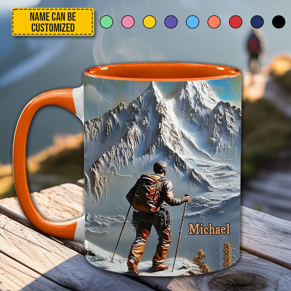 King Of The Climb – Personalized Accent Mug - Image 2