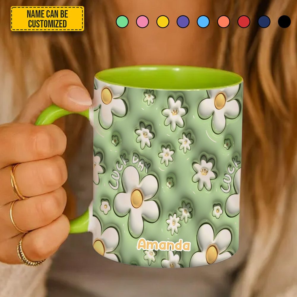 Daisy Flower - Personalized Flower Accent Mug - Image 4
