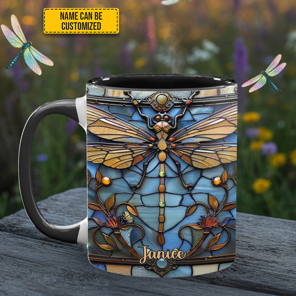 Love Dragonfly - Personalized Dragonfly Accent Mug - Image 13