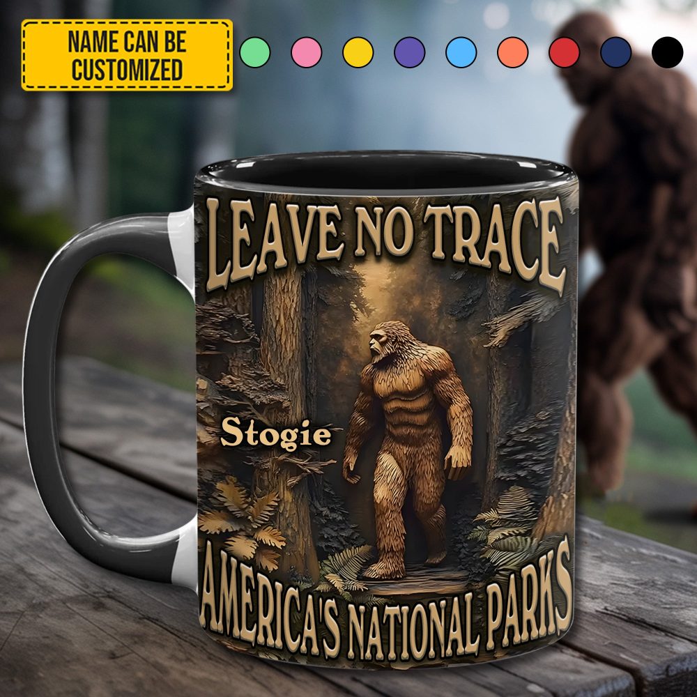 Leave No Trace – Personalized Bigfoot Accent Mug - Image 4