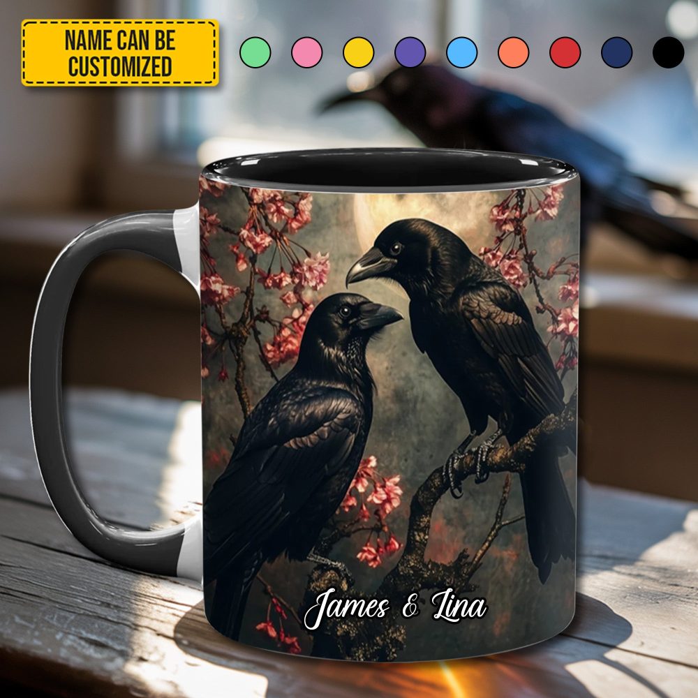 Personalized Raven Couple Accent Mug - Image 5