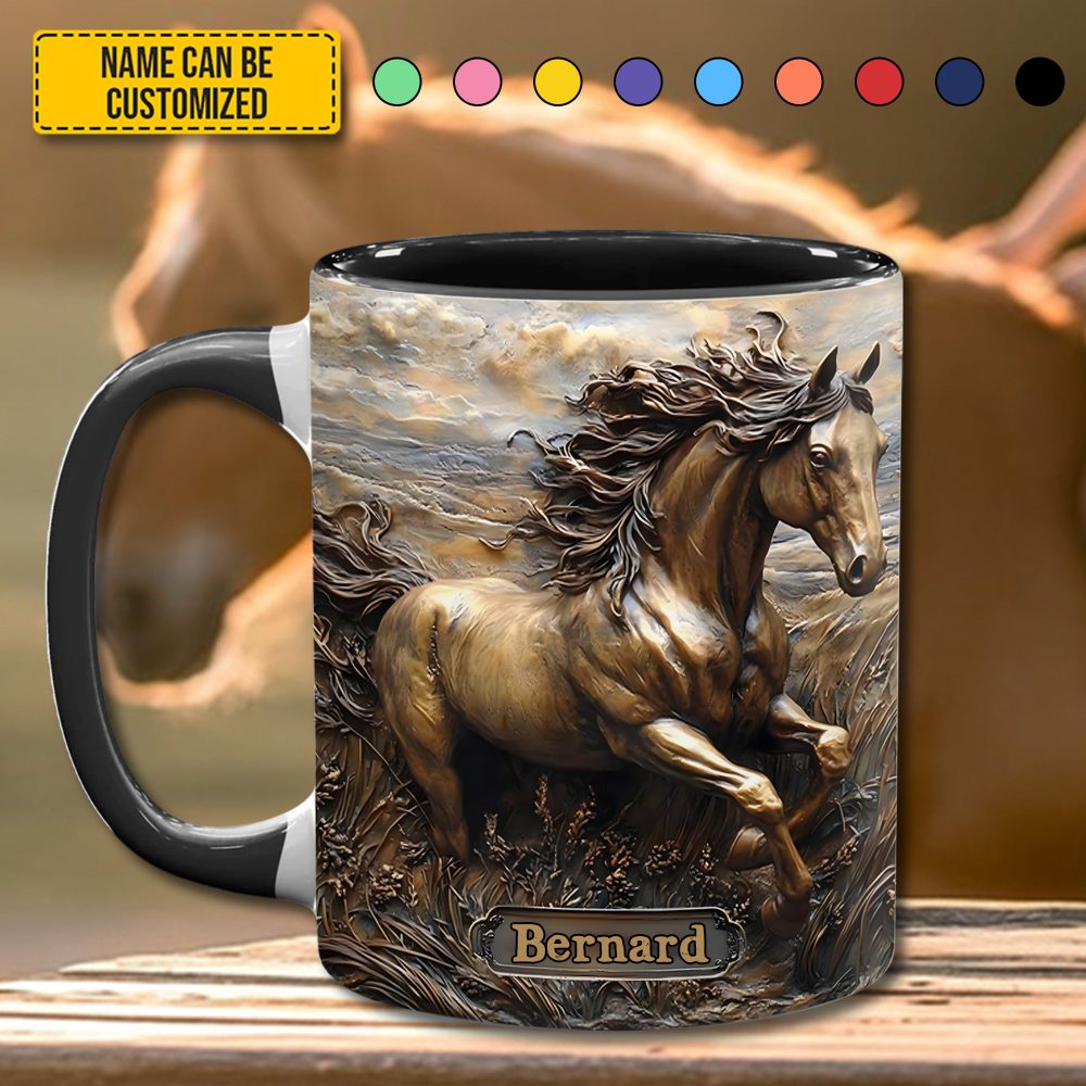 Rustic Horse - Personalized Horse Accent Mug - Image 4