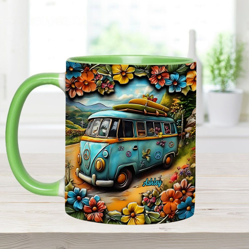 Hippie Van - Personalized Hippie Accent Mug - Image 14