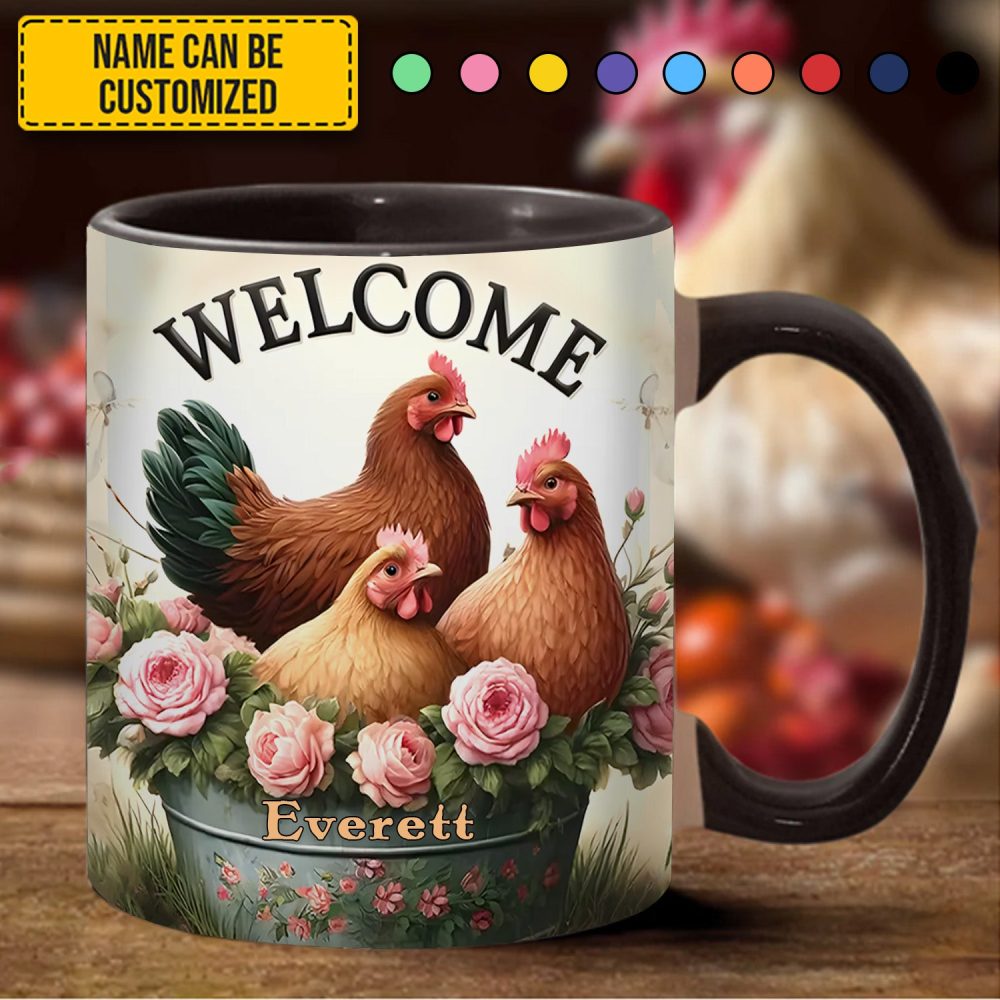 Chicken Welcome - Personalized Chicken Accent Mug - Image 5