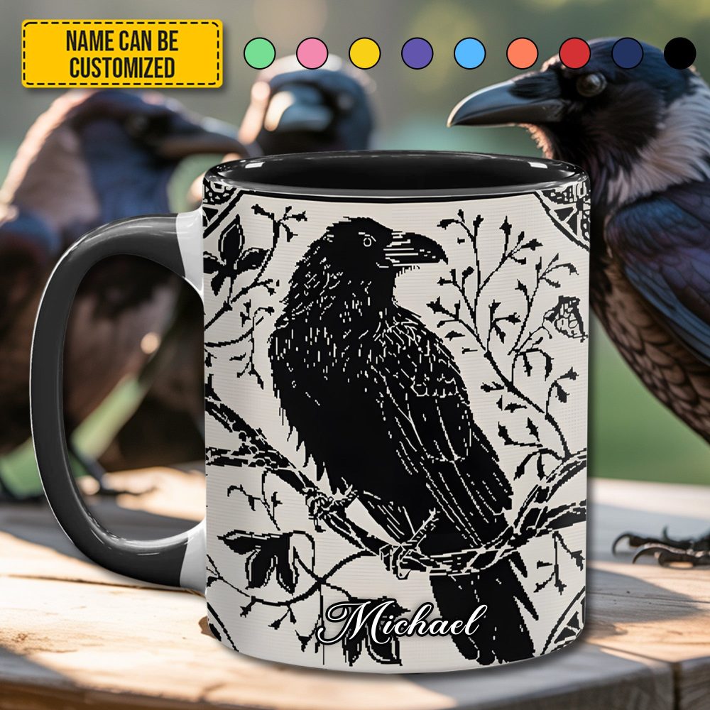 Raven Whisper - Personalized Accent Mug - Image 4