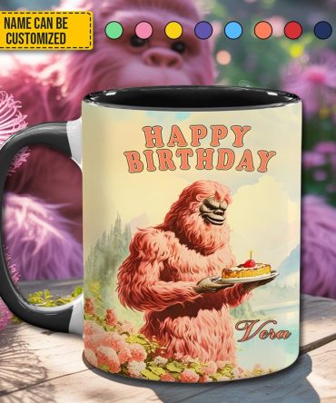 Bigfoot Happy Birthday Lovers – Personalized Bigfoot Accent Mug
