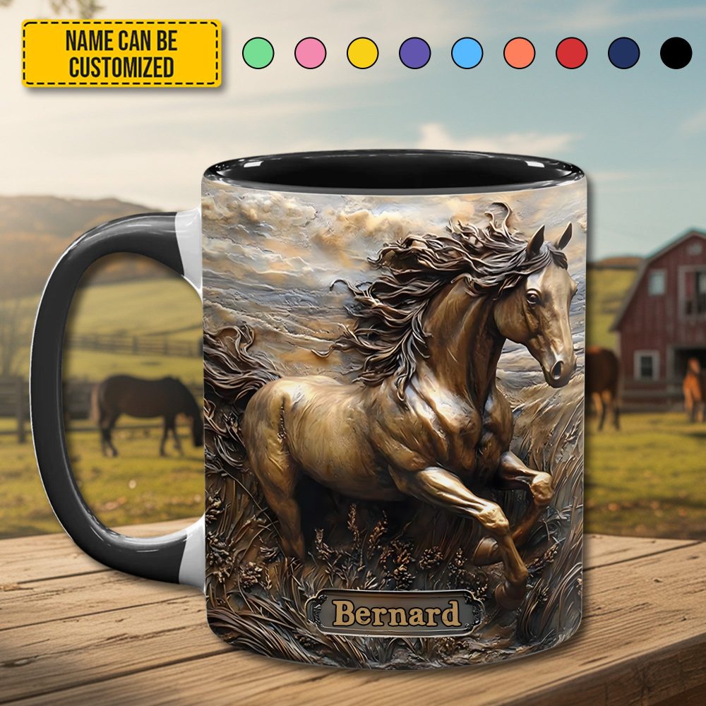Rustic Horse - Personalized Horse Accent Mug - Image 5