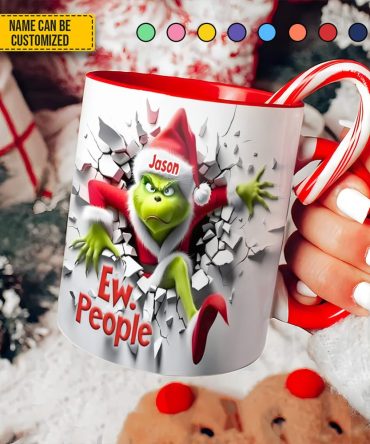 Grumpy Christmas Monster – Personalized Funny Accent Mug