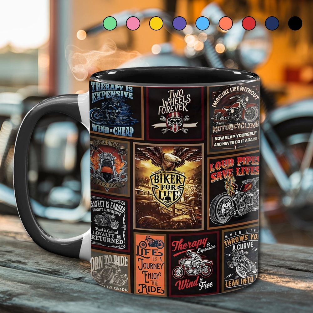 Vintage Biker Collection Accent Mug - Image 14