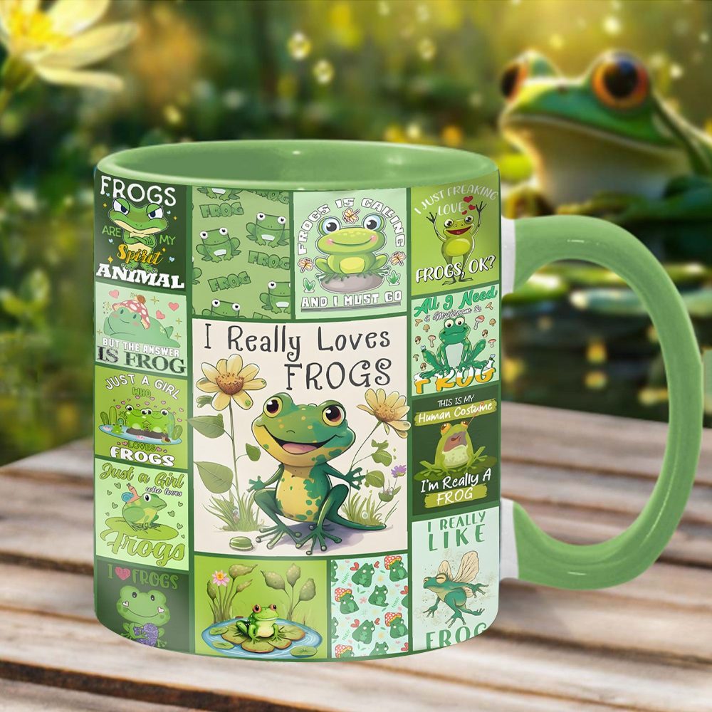 I Really Love Frogs - Cute Frog Accent Mug - Image 13