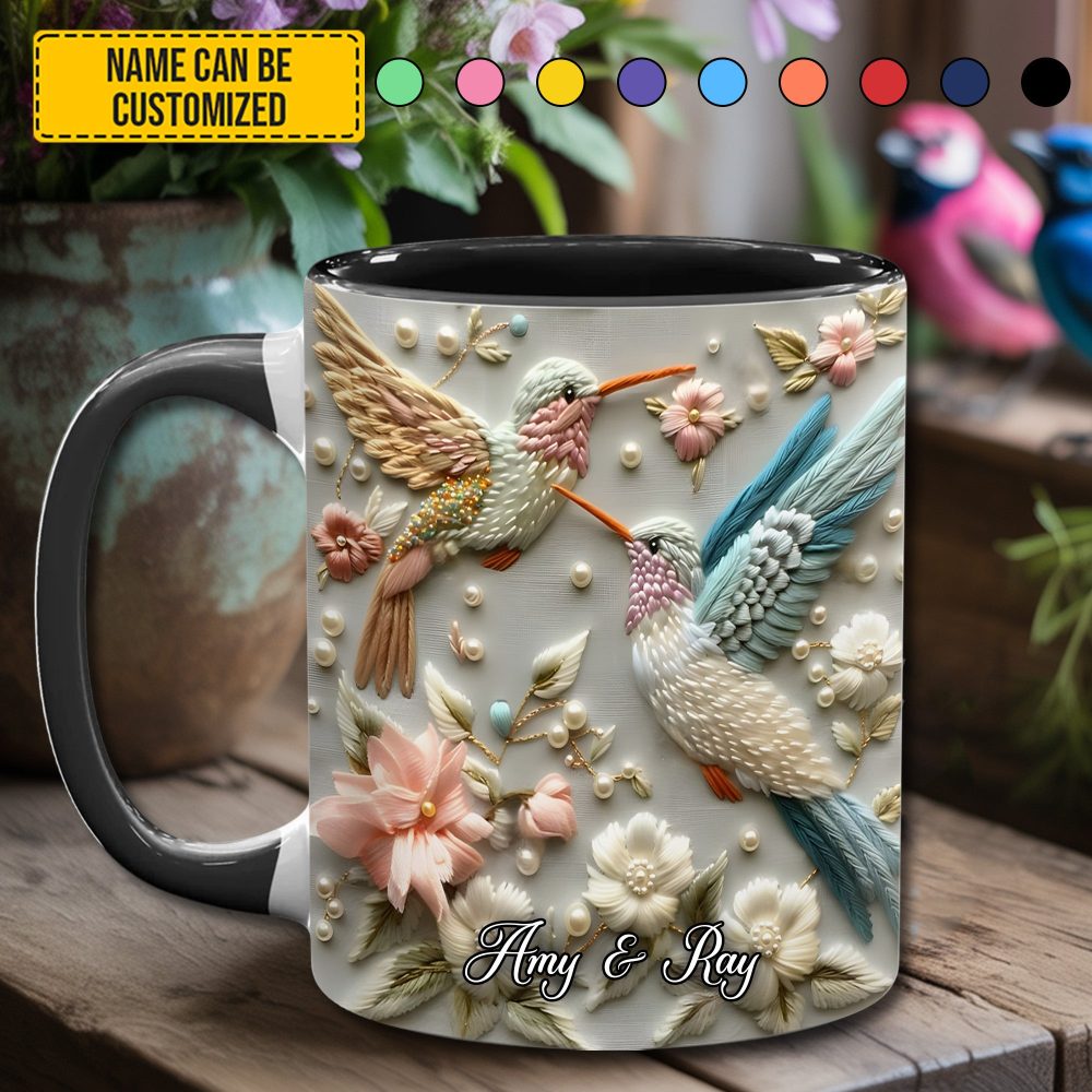 Couple Hummingbird - Personalized Accent Mug - Image 5