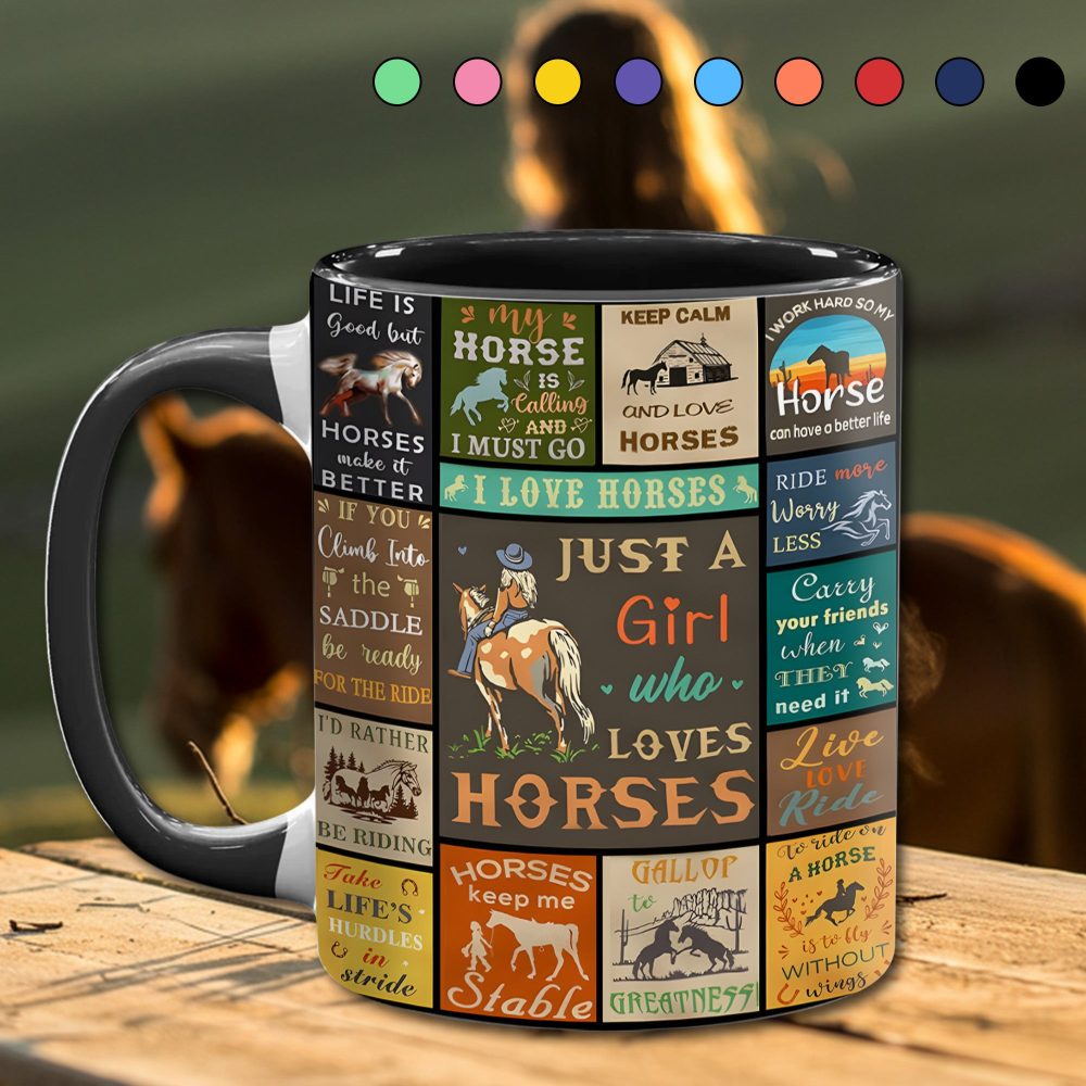 Just A Girl Who Loves Horses - Horse Accent Mug - Image 11