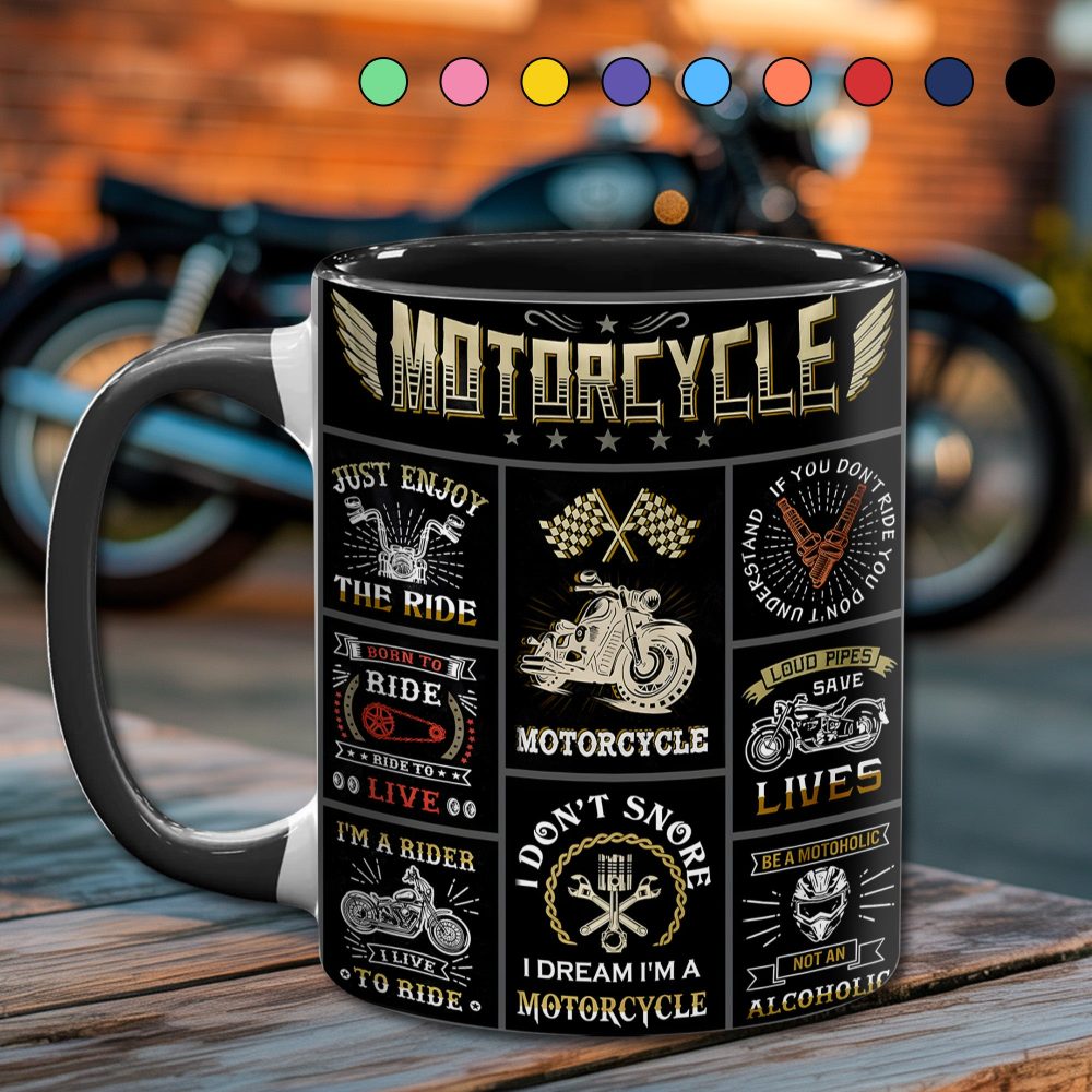 Vintage Motorcycle Collection Accent Mug
