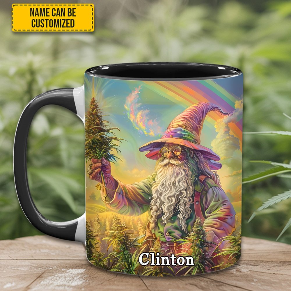 Personalized Whimsical Wizard Weed Accent Mug - Image 6