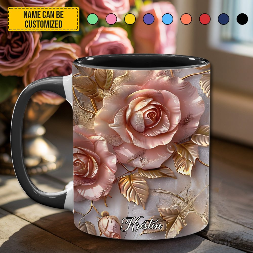 Beautiful Rose - Personalized Accent Mug - Image 2