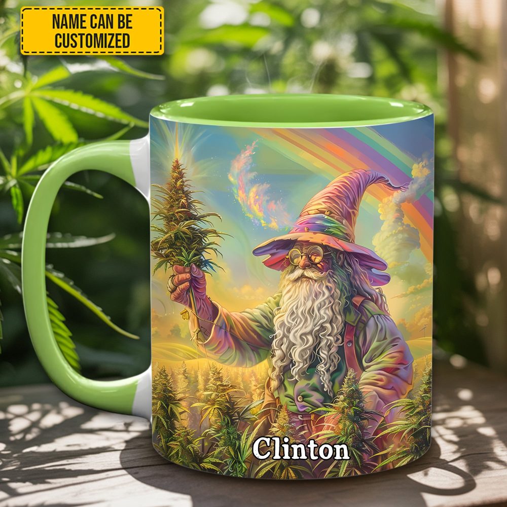 Personalized Whimsical Wizard Weed Accent Mug