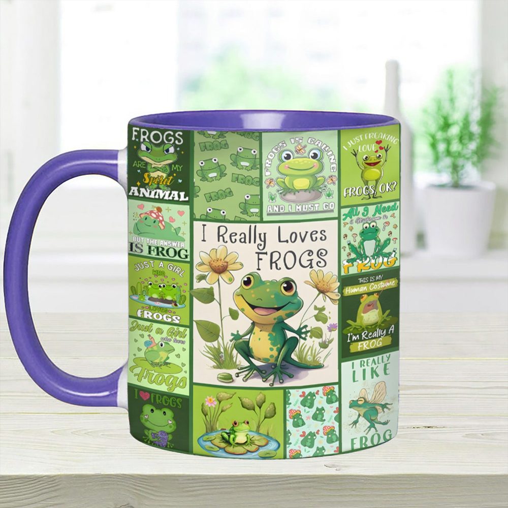I Really Love Frogs - Cute Frog Accent Mug - Image 5