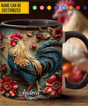 Vintage Rooster – Personalized Chicken Accent Mug